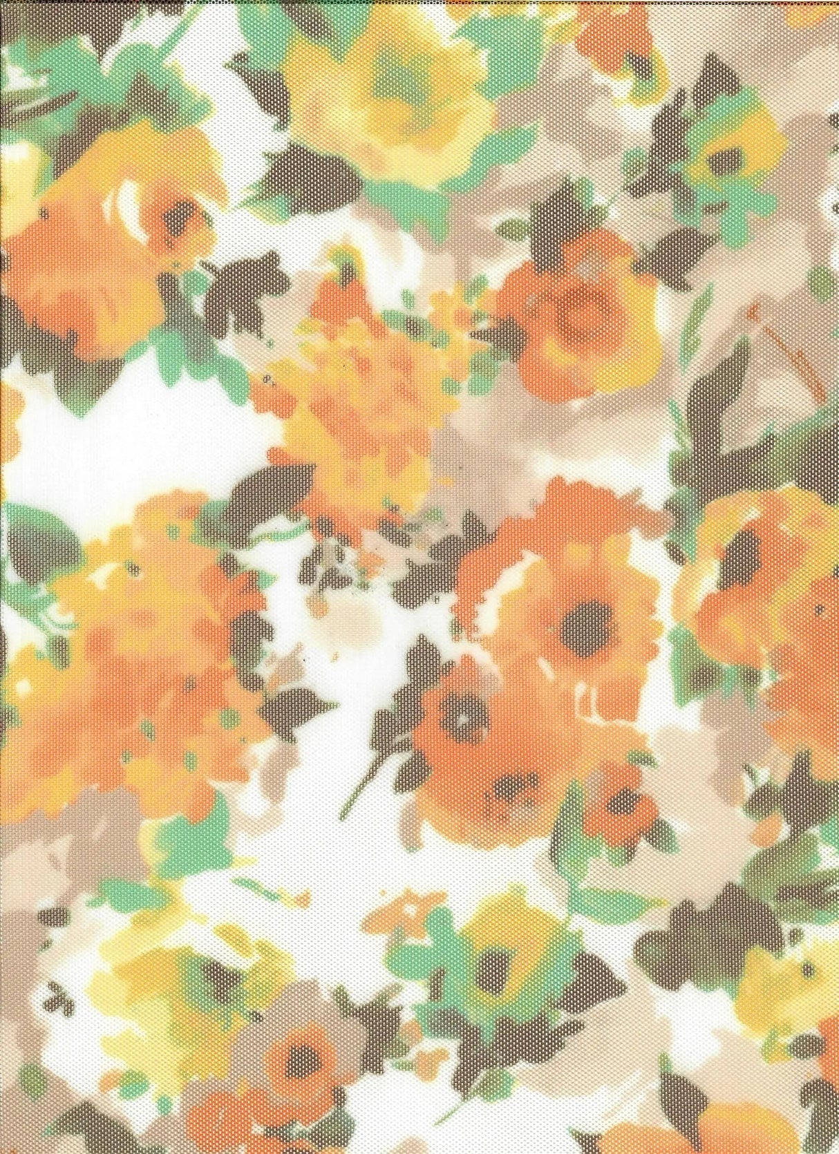 1 Yard Floral Digital Mesh Knit Fabric, 54? Wide Polyester Spandex Blend