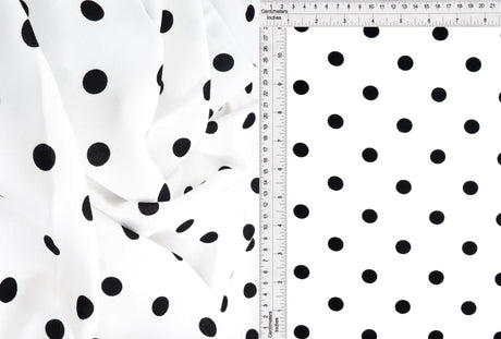 1 Yard Rayon Challis Polka Dot Print Fabric, 54? Wide 100% Rayon