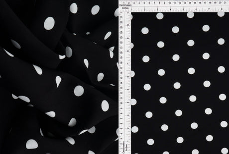 1 Yard Rayon Challis Polka Dot Print Fabric, 54? Wide 100% Rayon