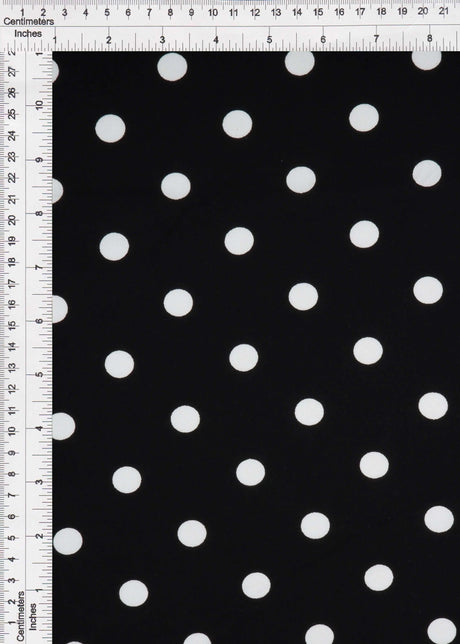 1 Yard Rayon Challis Polka Dot Print Fabric, 54? Wide 100% Rayon