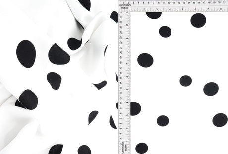 1 Yard Rayon Challis Polka Dot Print Fabric, 54? Wide 100% Rayon