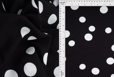 1 Yard Rayon Challis Polka Dot Print Fabric, 54? Wide 100% Rayon