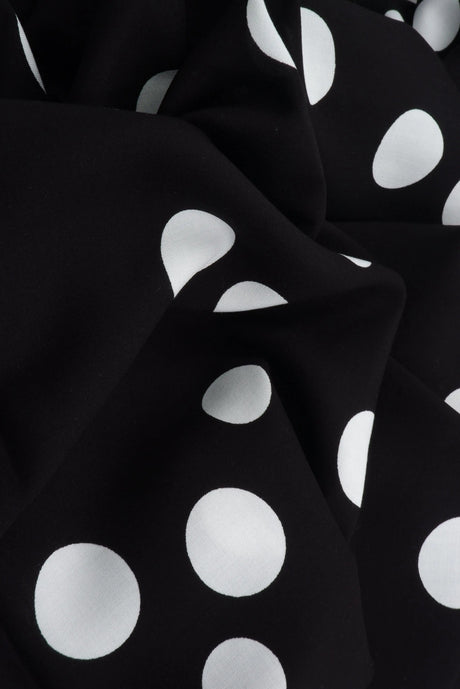 1 Yard Rayon Challis Polka Dot Print Fabric, 54'' Wide 100% Rayon