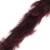 Red and Black Pheasant Feather Trim - 1"