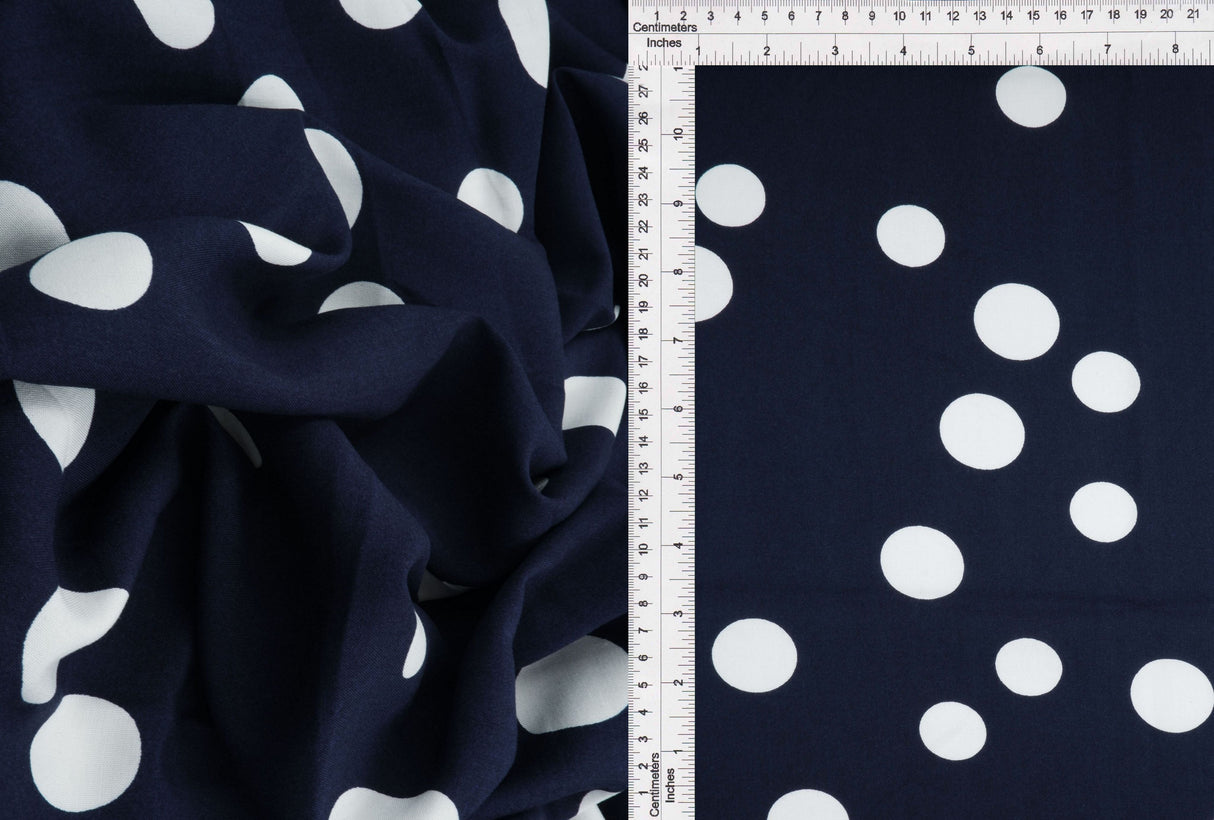 Rayon Challis Polka Dot Print