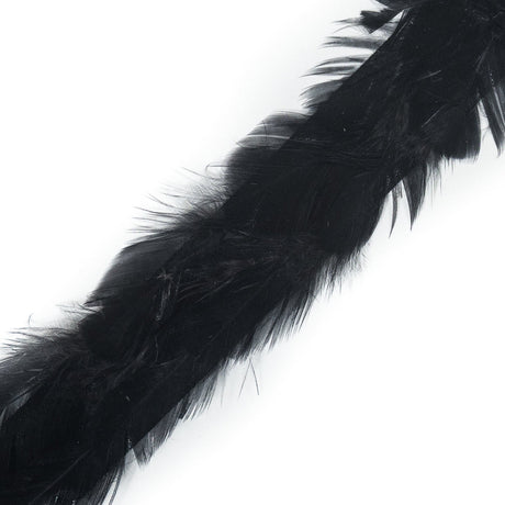 Black Hen Feather Trimming - 1"