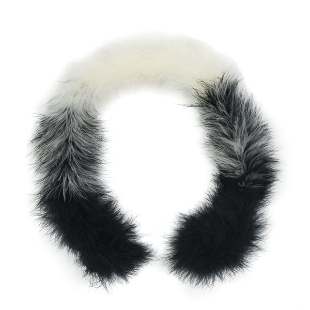 Black and Cream Marabou Feather Scarf - 33"