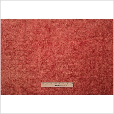 Short Pile Fire Engine Metallic Polyester Blended Velvet