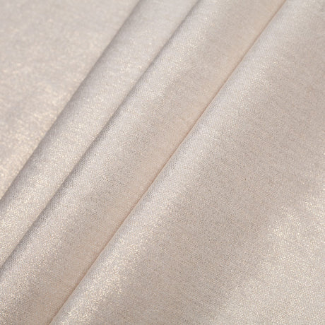 Short Pile Ivory Metallic Polyester Blended Velvet