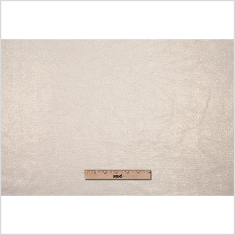 Short Pile Ivory Metallic Polyester Blended Velvet