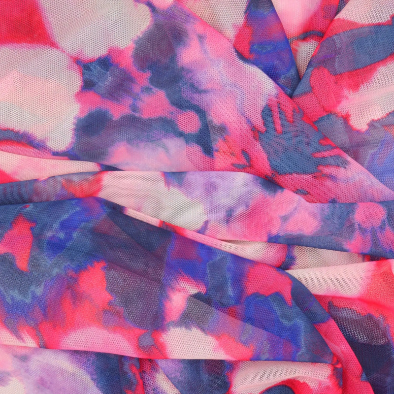 1 Yard Digital Tie Dye Mesh Fabric, 54'' Wide Polyester Spandex Blend