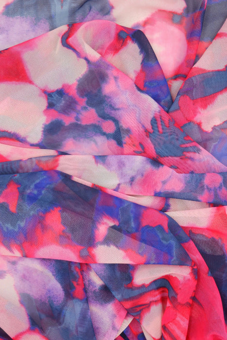 1 Yard Digital Tie Dye Mesh Fabric, 54? Wide Polyester Spandex Blend
