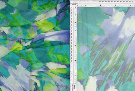1 Yard Digital Tie Dye Mesh Fabric, 54? Wide Polyester Spandex Blend