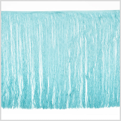 European Chainette Fringe Trim - 24" - Aqua Blue - Lindsay Collection