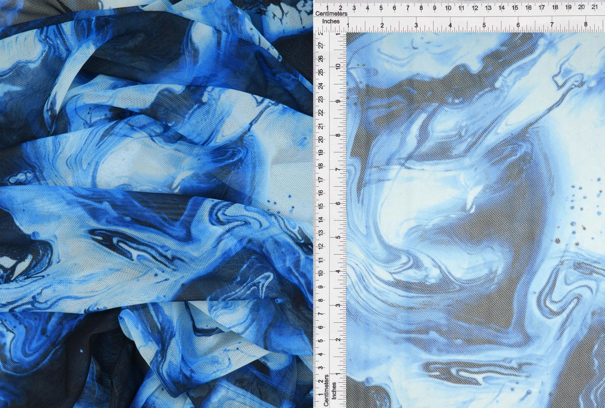 1 Yard Digital Abstract Mesh Fabric, 54? Wide Polyester Spandex Blend