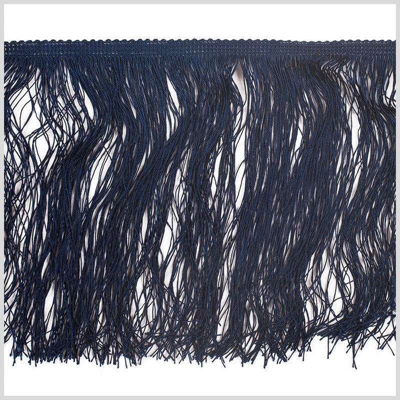 European Chainette Fringe Trim - 8" - Navy - Lindsay Collection