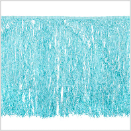 European Chainette Fringe Trim - 16" - Aqua Blue - Lindsay Collection