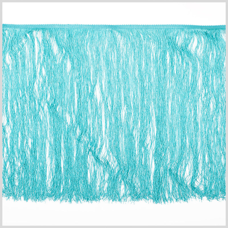 European Chainette Fringe Trim - 16" - Turquoise - Lindsay Collection
