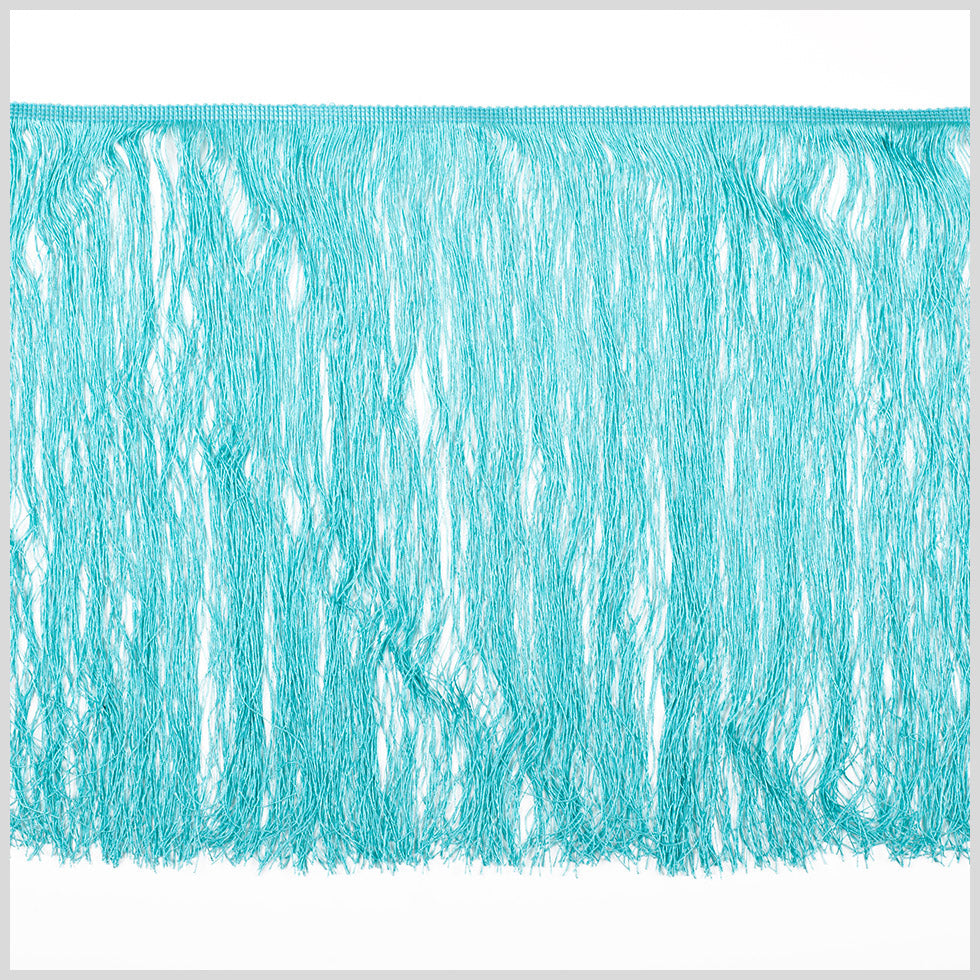 European Chainette Fringe Trim - 16" - Turquoise - Lindsay Collection