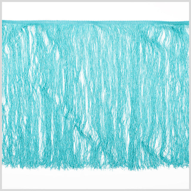European Chainette Fringe Trim - 16" - Turquoise - Lindsay Collection