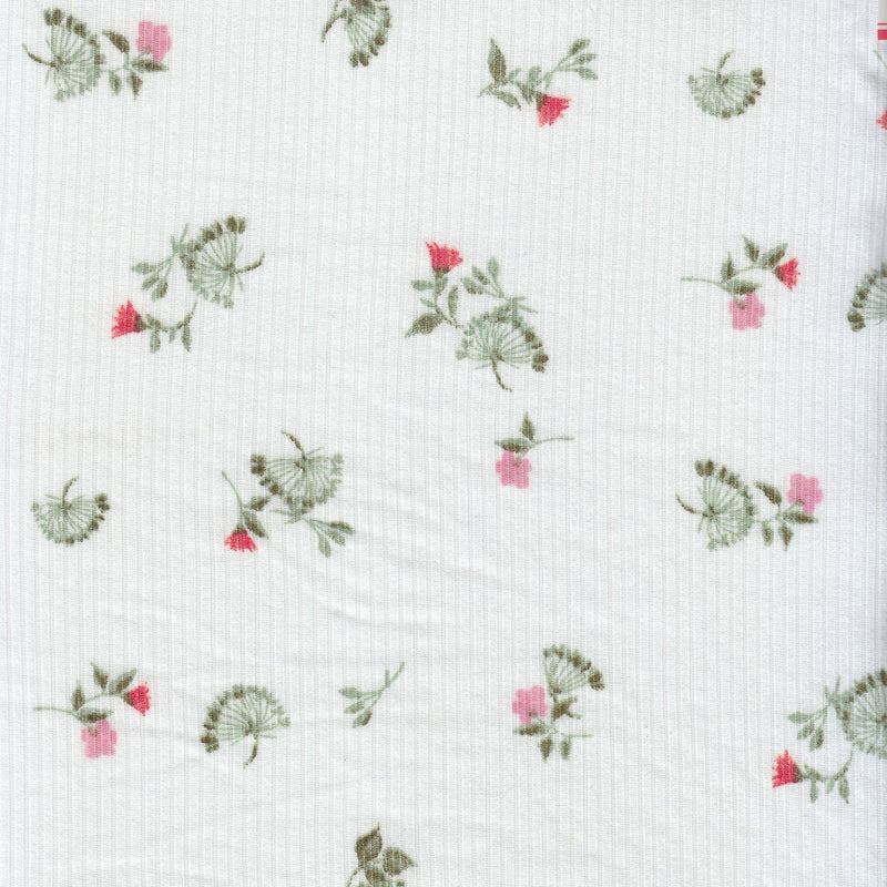Rib Knit Ditsy Floral Print