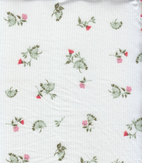 Rib Knit Ditsy Floral Print