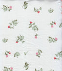 1 yarda de tela estampada con flores pequeñas y acanalada Yummy Rib 180 GSM, mezcla de poliéster y spandex, ancho 58/60''  