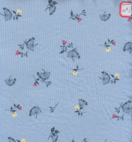 Rib Knit Ditsy Floral Print