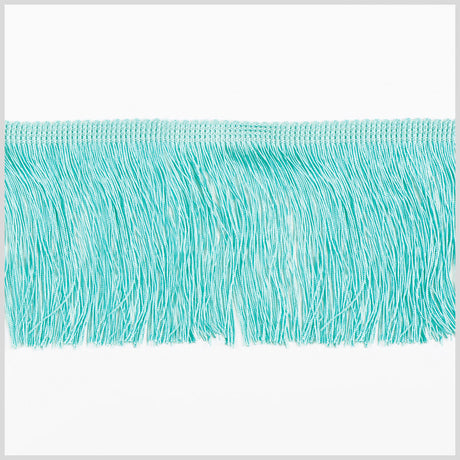 European Chainette Fringe Trim - 4" - Aqua Blue - Lindsay Collection