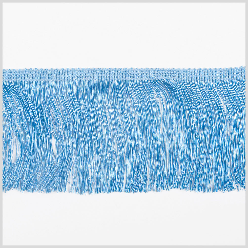 European Chainette Fringe Trim - 4" - Powder Blue - Lindsay Collection