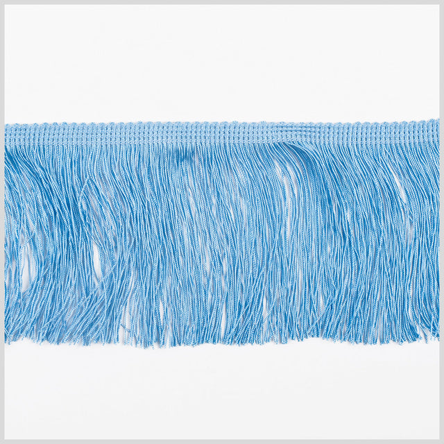 European Chainette Fringe Trim - 4" - Powder Blue - Lindsay Collection