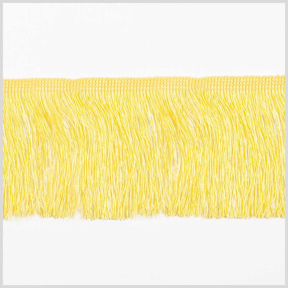 European Chainette Fringe Trim - 4" - Yellow - Lindsay Collection