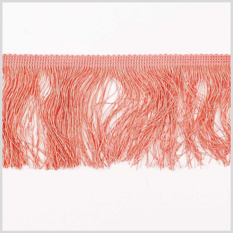 European Chainette Fringe Trim - 4" - Salmon - Lindsay Collection