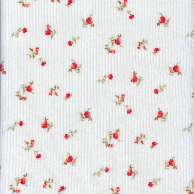 Ribbed Ditsy Floral Stretch Knit