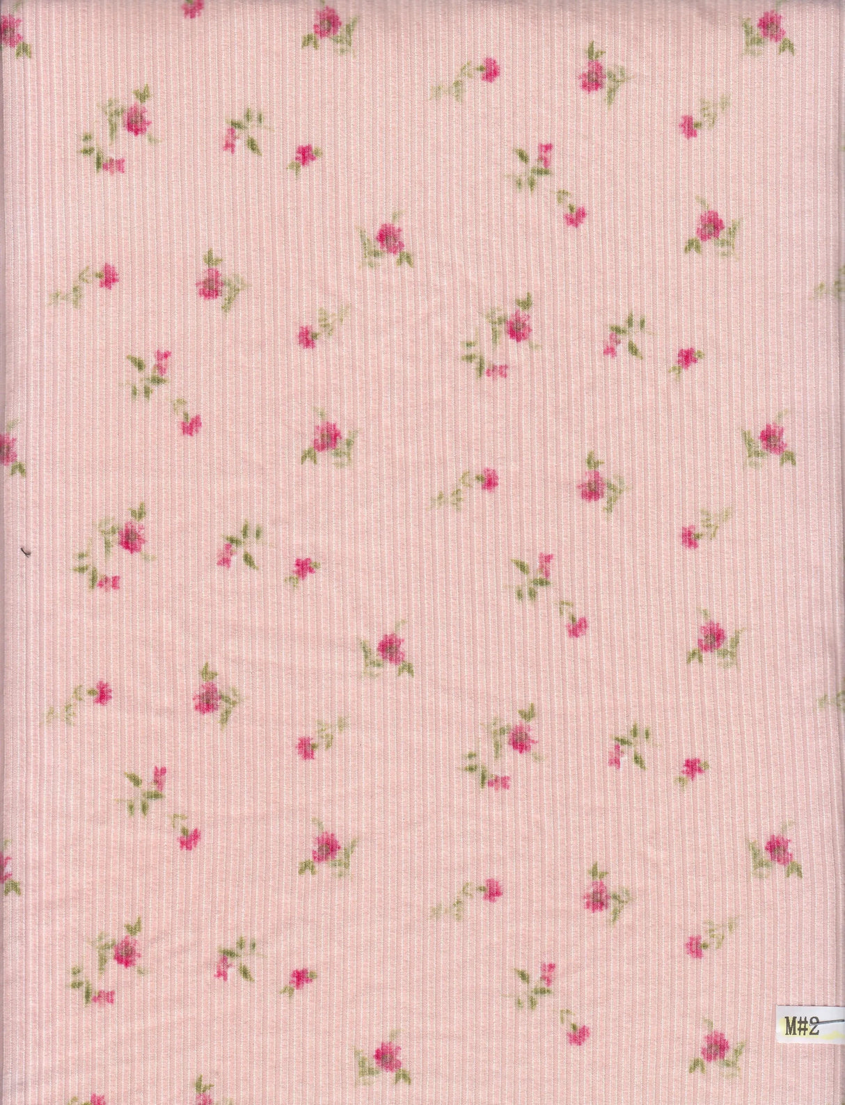 4x2 Yummy Rib Knit Fabric, Small Ditsy Floral Print Stretchy & Soft 58/60" Wide