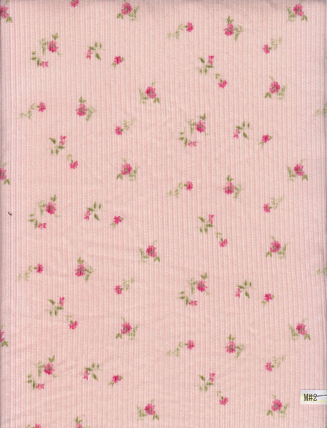 1 Yard Polyester Spandex Yummy Rib Knit Fabric Ditsy Floral Print Soft Stretch 58/60" Width