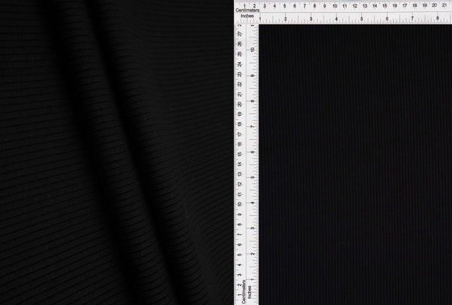Heavy Rib Knit Black Ivory