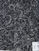 1 Yard Black Paisley Brushed DTY Knit Fabric Soft Stretch Fabric 58/60" Wide