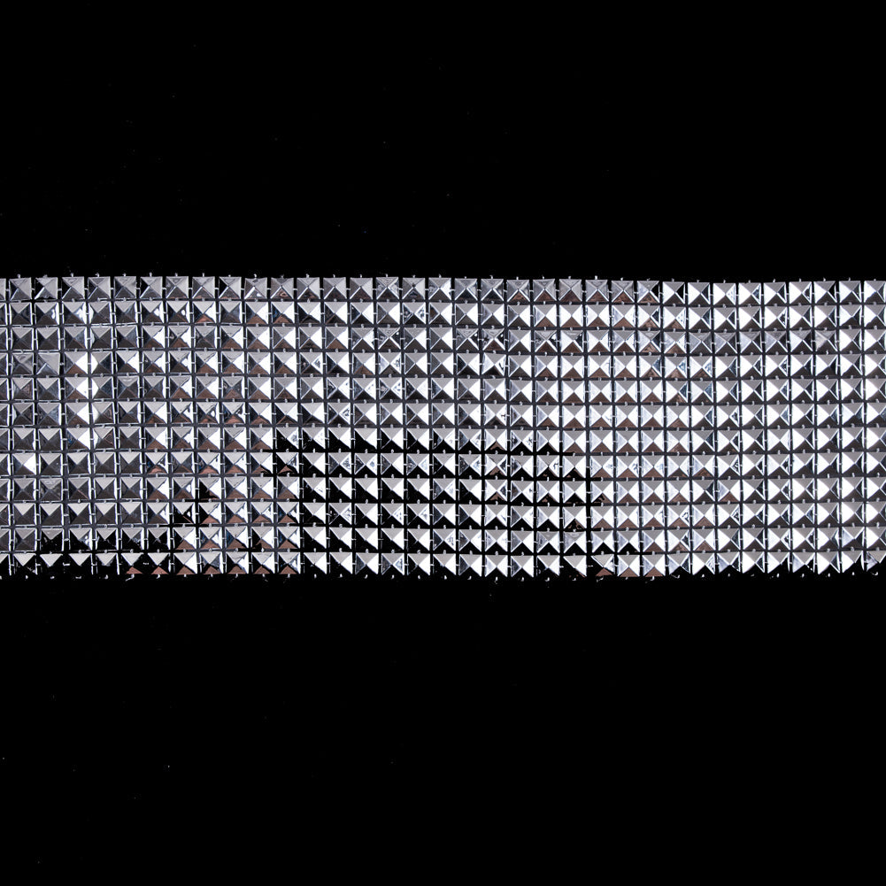 Silver Pyramid Studs Trimming - 4"