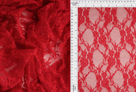 Floral Lace Fabric 92 Nylon 8 Spandex Soft Stretch Lightweight 58/60 Inches Wide