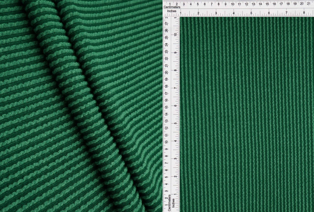 Jacquard Double Knit Rib Stretch Fabric