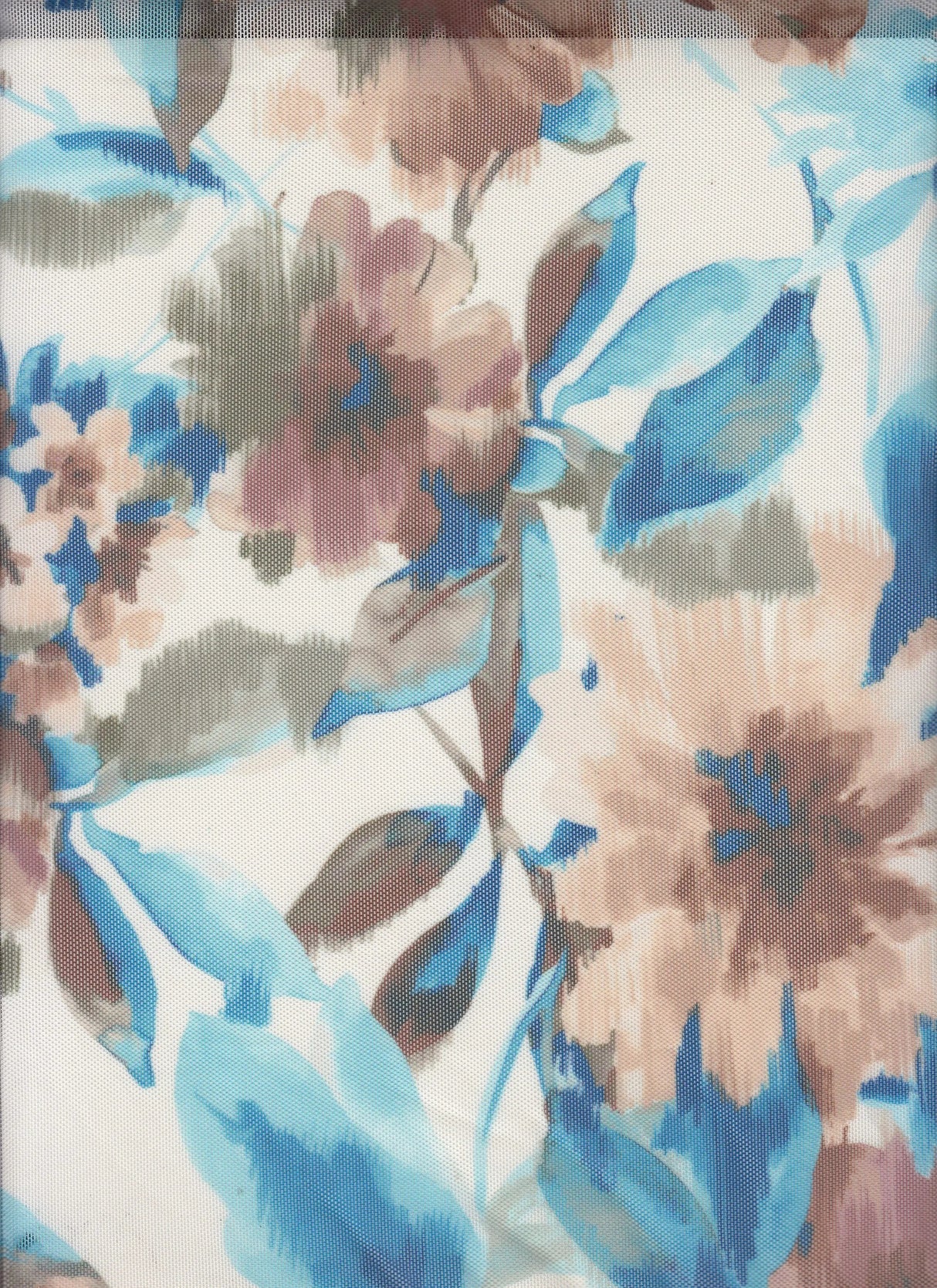 1 Yard Floral Digital Mesh Fabric, 54? Wide Polyester Spandex Blend