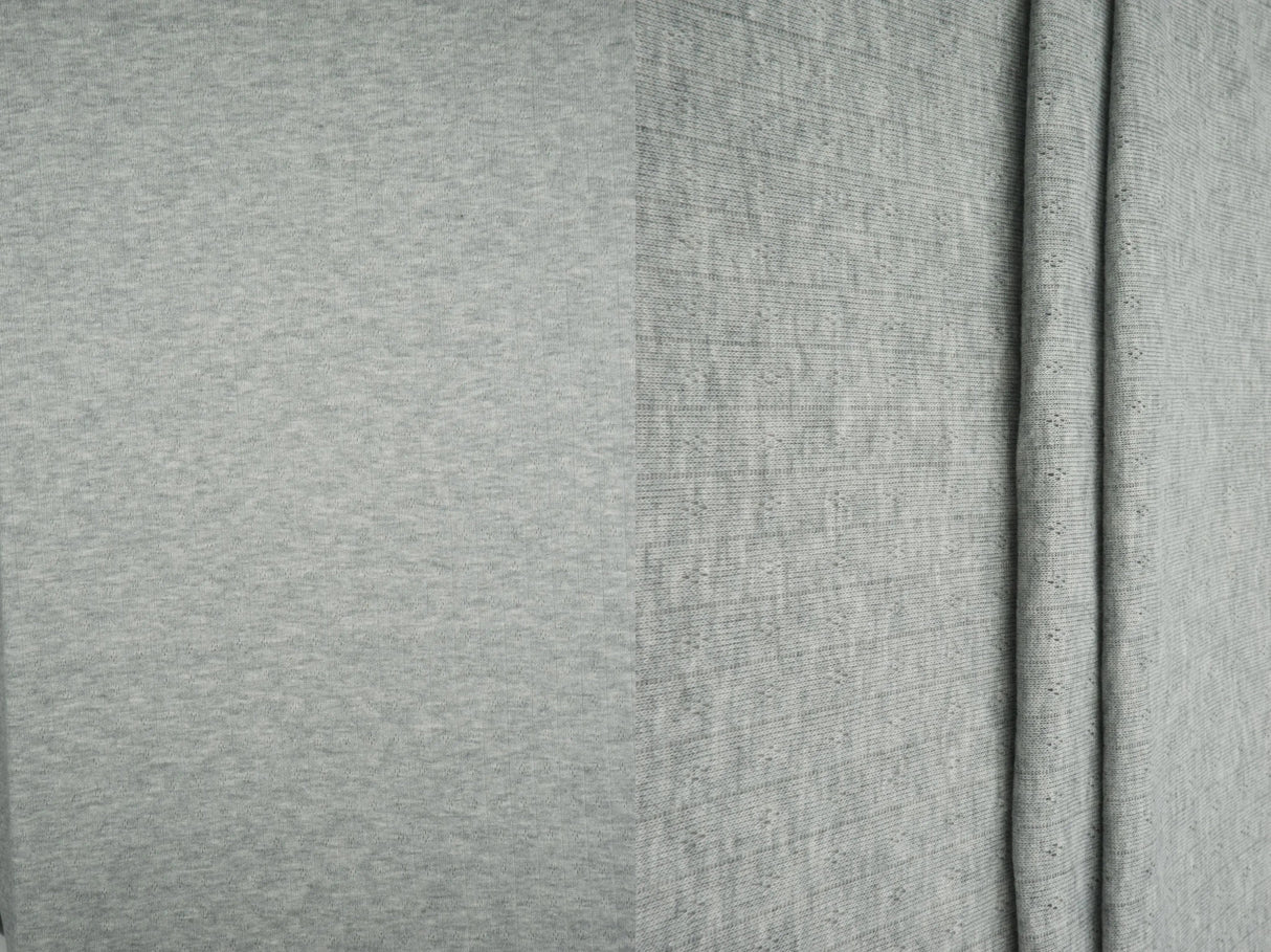 1 Yard Cotton Style Pointelle Rib Knit Jacquard Fabric Soft Rayon Poly Blend 68/70 Inch