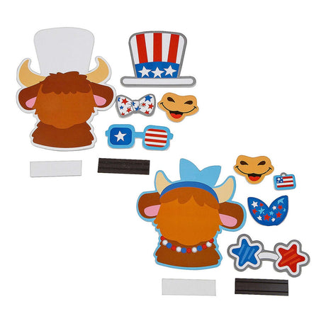 3 3/4" – 4 1/2" Patriotic Cow Characters Magnet Craft Kit Makes 12