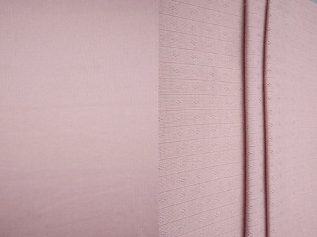 1 Yard Cotton Style Pointelle Rib Knit Jacquard Fabric Soft Rayon Poly Blend 68/70 Inch