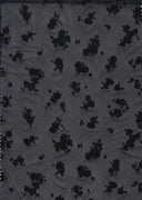 Floral Flocking Mesh Black