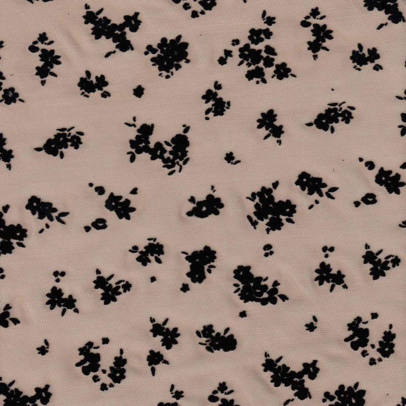 1 Yard Polyester Spandex 100 GSM Ditsy Flocking Mesh Fabric, Soft Sheer Stretch 56/57" Width