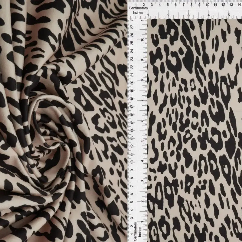1 Yard Leopard Animal Print DTY Brushed Fabric Soft Stretch Polyester Spandex 58 Inch Wide