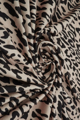 1 Yard DTY Brushed Animal/Leopard Digital Print Knit Fabric, 58/60? Wide Polyester Spandex Blend