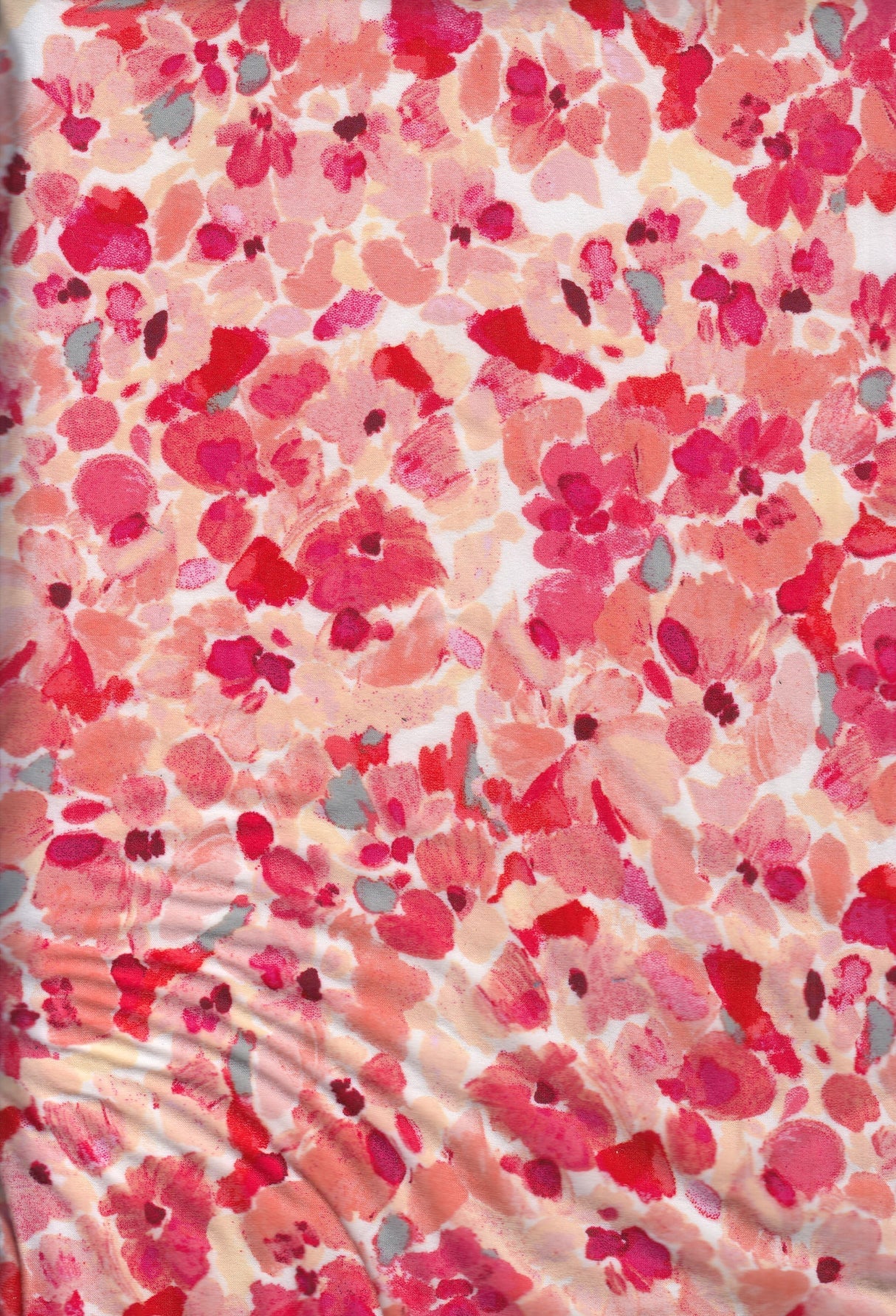 Floral Printed DTY Knit Fabric Red